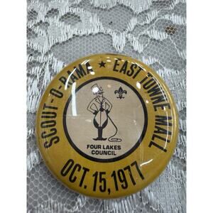 Vintage Boy Scouts 1977 Scout-0-rama Four Lakes Council Pin Back